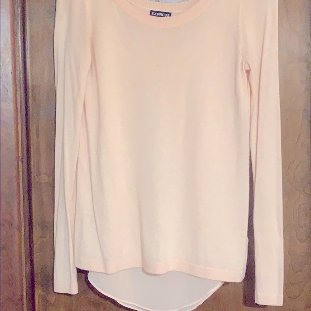 Soft pink layered sweater top